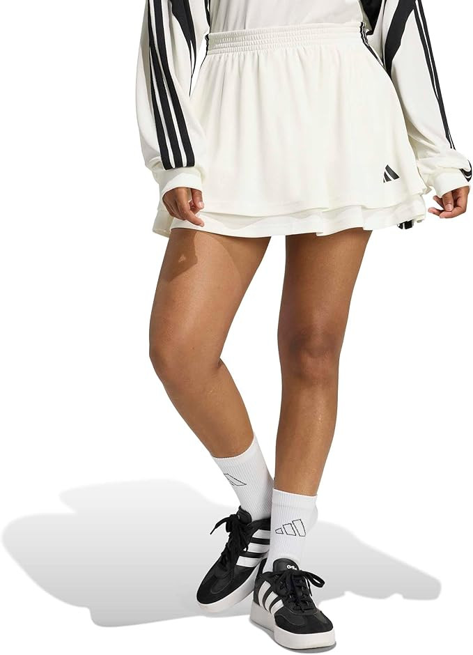 adidas Women's House of Tiro Mesh Skirt, Off White/Black, Medium | Amazon (US)