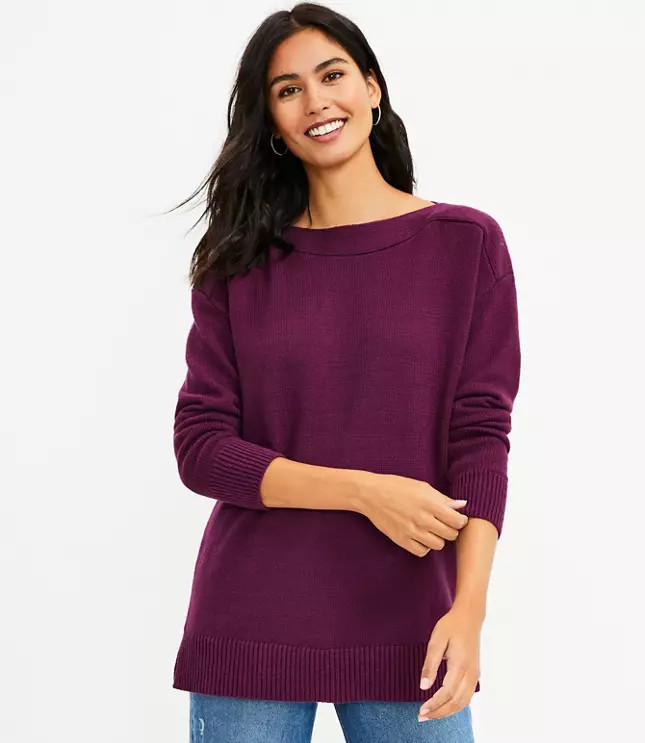Boatneck Tunic Sweater | LOFT