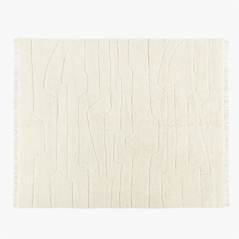 Vida Modern Ivory New Zealand Wool Handknotted Area Rug 8'x10' | CB2 | CB2