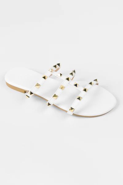 Amaretto White Flat Open Toe Sandals | Cupshe