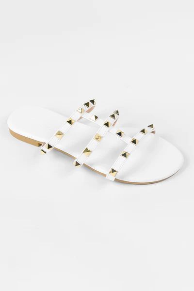 Amaretto White Flat Open Toe Sandals | Cupshe