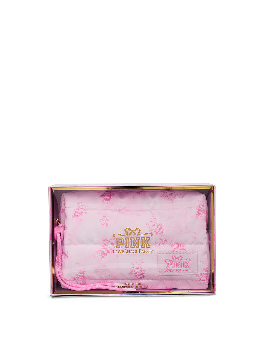 Buy PINK x LoveShackFancy Makeup Bag, Vs White Bisous - Order Cosmetic Cases online - PINK US | Victoria's Secret (US / CA )