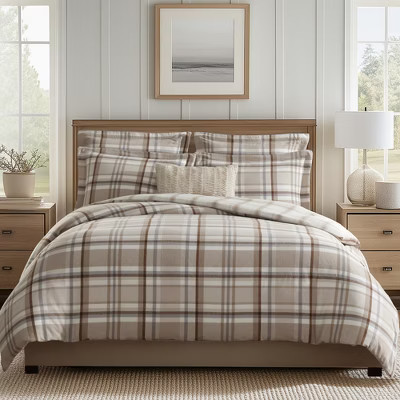 Spencer Plaid Neutral Twin Duvet Set - Levtex Home | Target