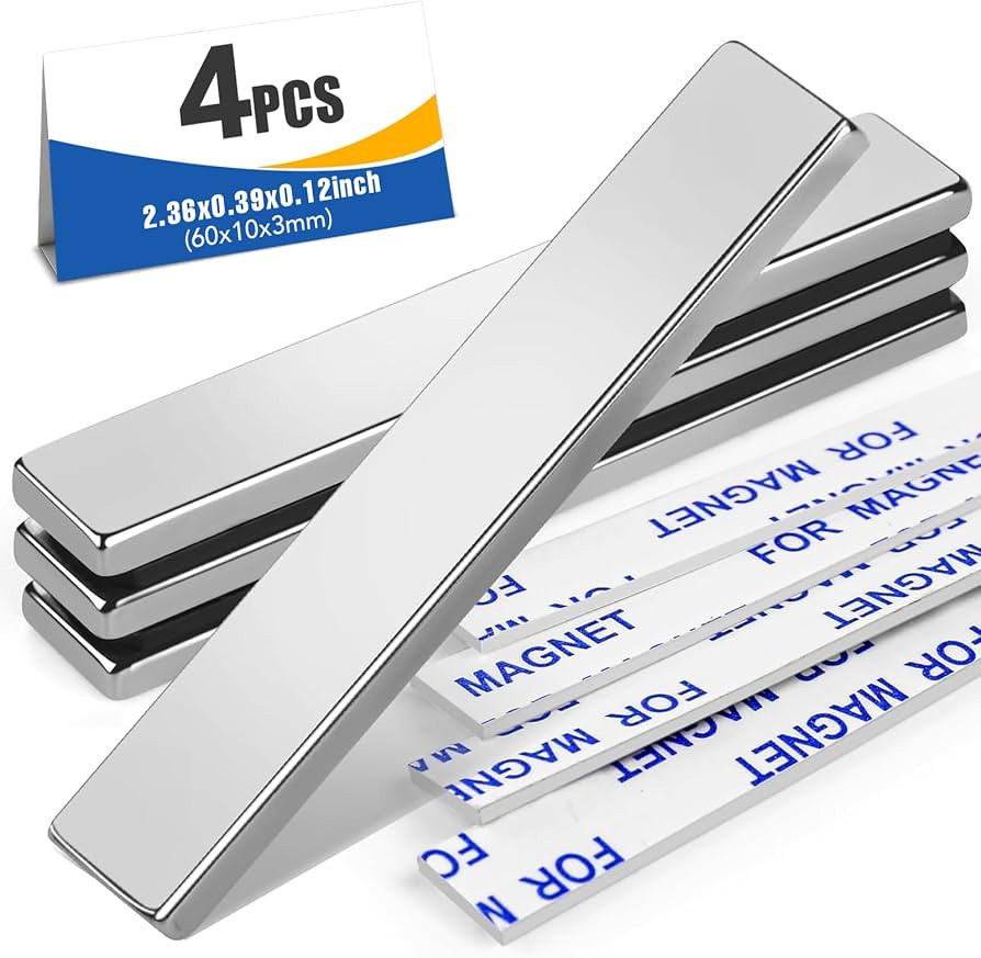 MIKEDE 4 Pack Magnets, with Double-Sided Adhesive for Craft, Fridge, Kitchen, Office - 60 x 10 x ... | Amazon (CA)