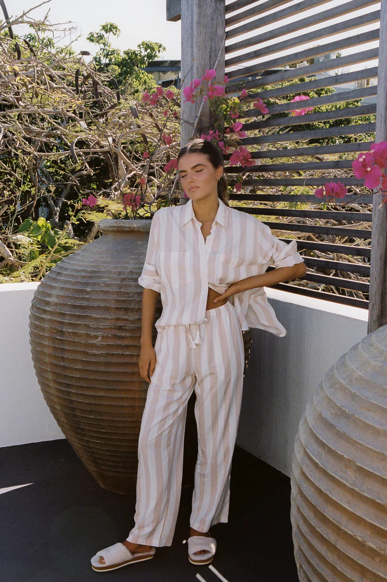 Marlon Long Sleep Set - Stripe - Maple | Piyama