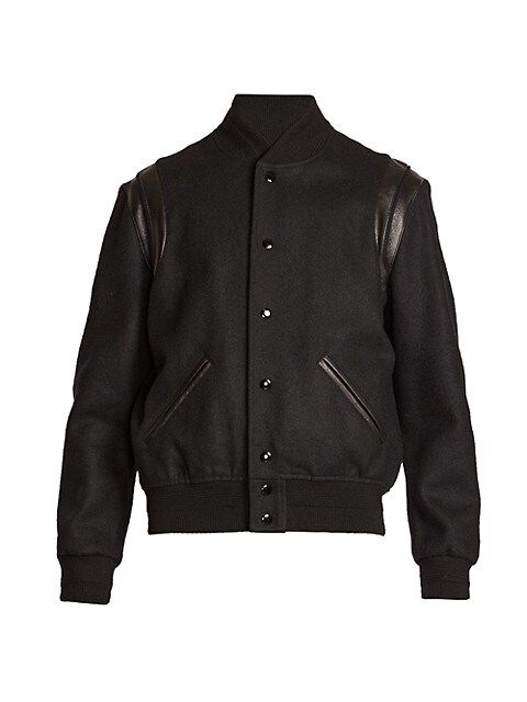 Saint Laurent Teddy 2Bandes Varsity Jacket | Saks Fifth Avenue