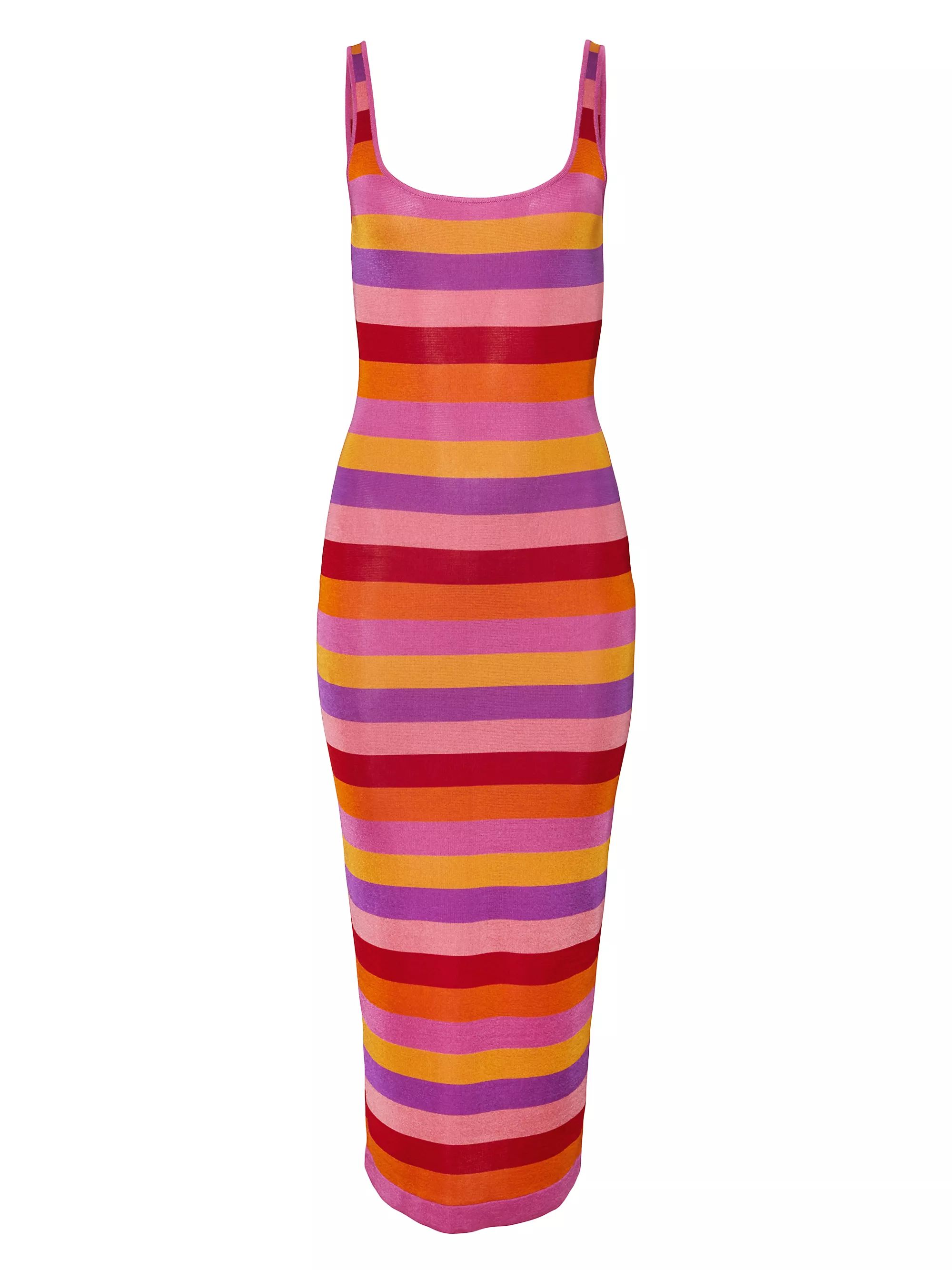 Stripe Scoopneck Midi-Dress | Saks Fifth Avenue