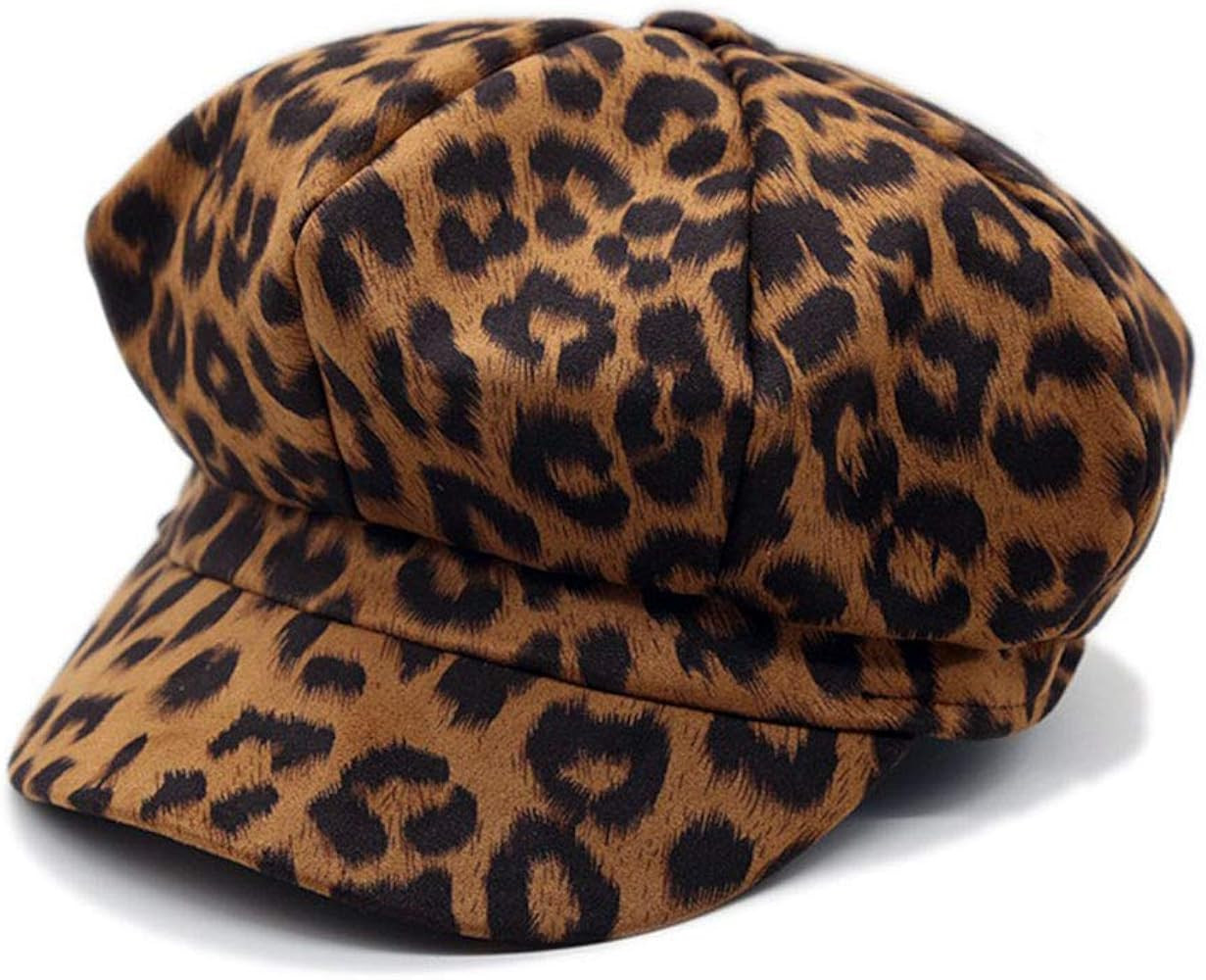 ZLSLZ Women's Retro Leopard Ivy Newsboy Gatsby Cabbie Painter Cap Hats (335Tan) | Amazon (US)