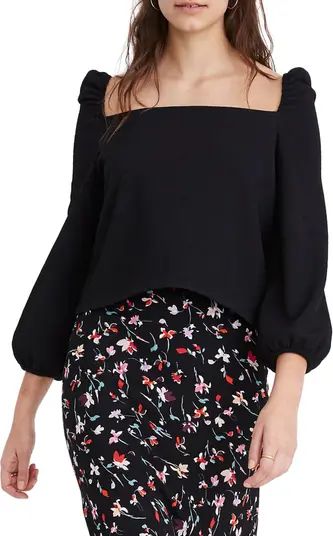Madewell Crepe Square Neck Puff Sleeve Top | Nordstrom | Nordstrom