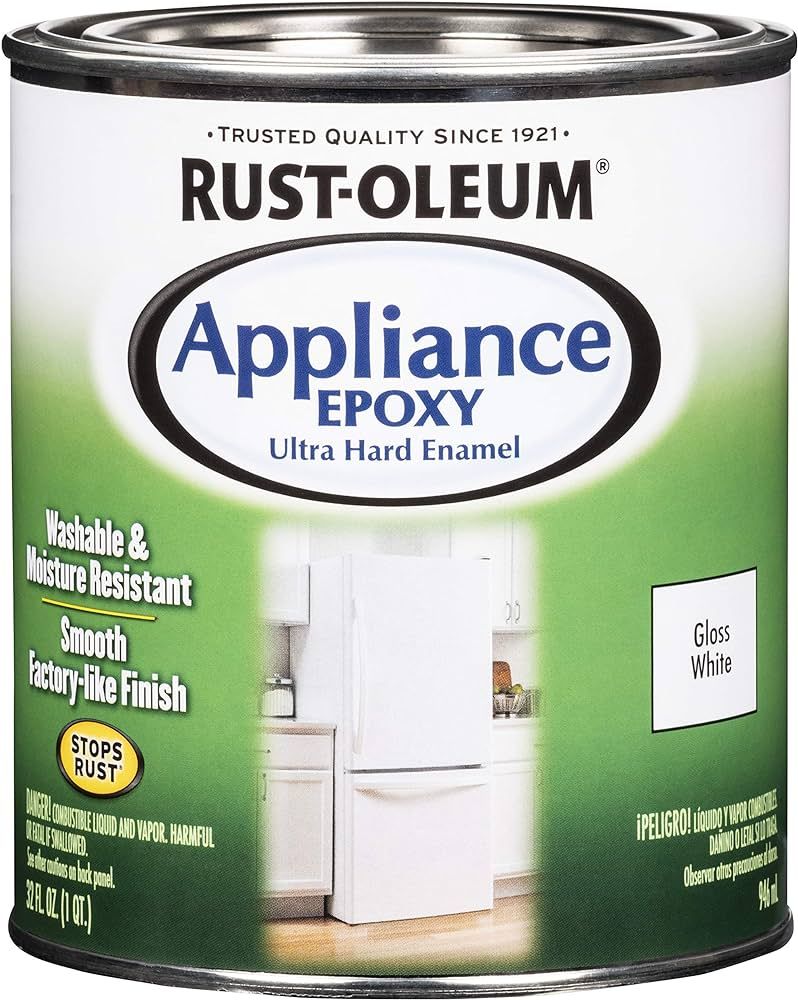 Rust-Oleum 241168 Specialty Appliance Epoxy Paint, Quart, Gloss White 32 Fl Oz (Pack of 1) | Amazon (US)