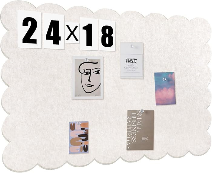 Mooliwe Scalloped Felt Bulletin Board 24 x 18 Inches Foldable Camel Pin Cork Board Alternative fo... | Amazon (US)