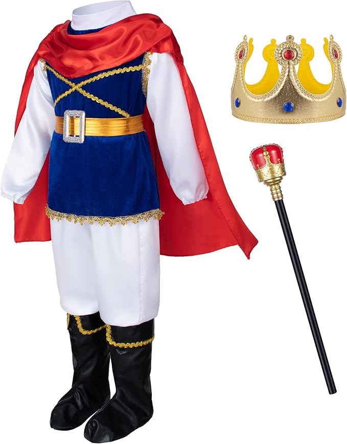 Boys Prince Charming Birthday Halloween Costume Cosplay Dress-Up Royal Outfits for Kids | Amazon (US)