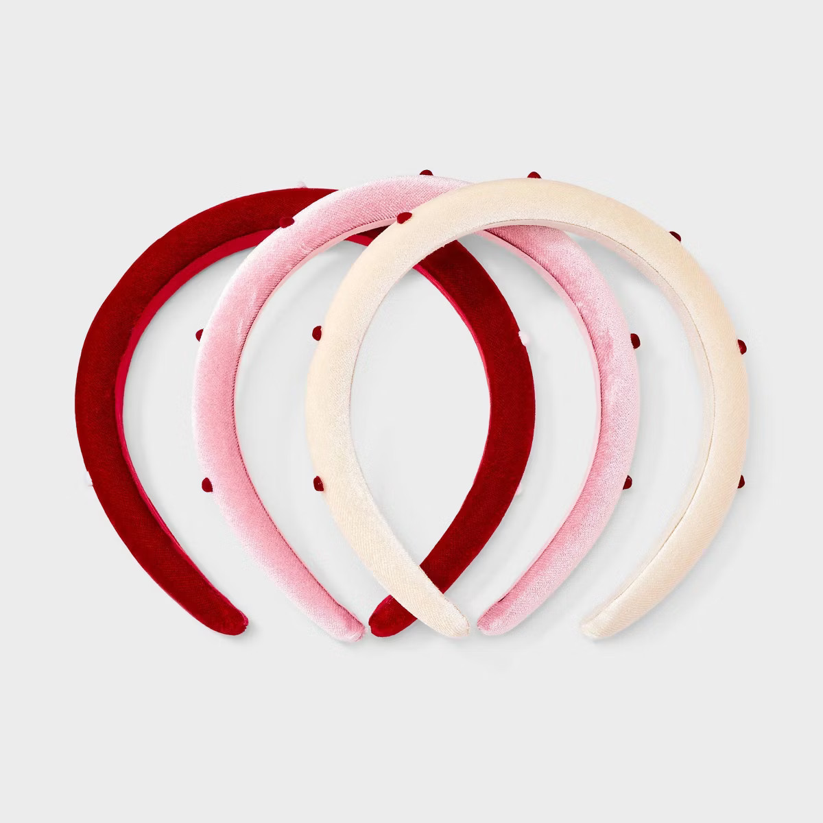 Valentines Heart Headband 3pc Set - Cream/Pink/Red | Target