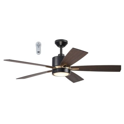 Harbor Breeze  Chandler 52-in Matte Black Indoor Downrod or Flush Mount Ceiling Fan with Light R... | Lowe's