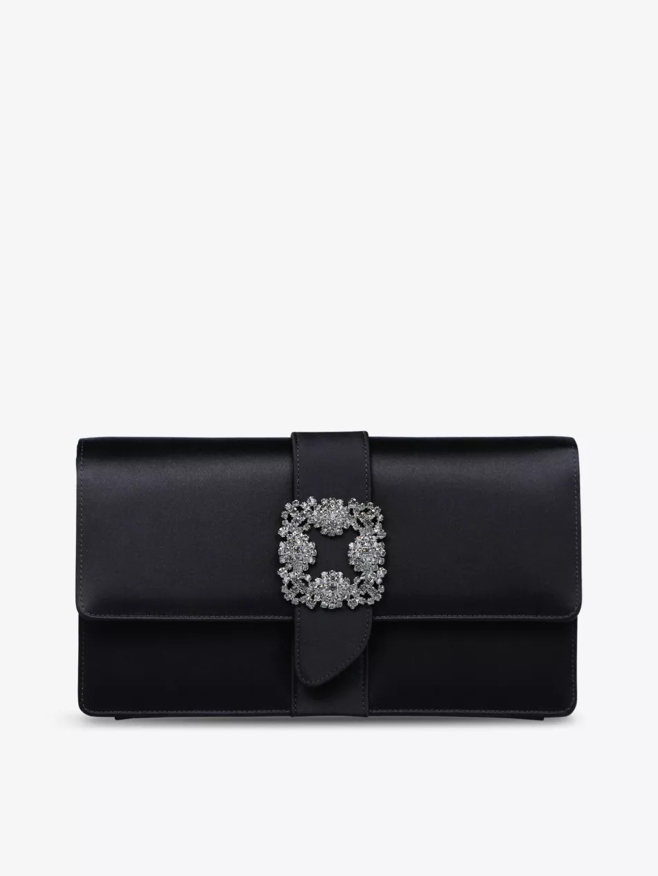 Capri crystal-embellished satin clutch | Selfridges