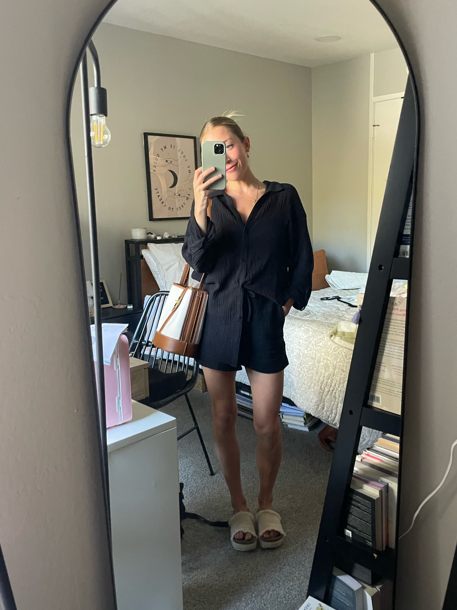 Go to outfit this summer for errands and wfh 🤭✨ Crazy story - this “set” actually isn’t even a set and I thrifted both pieces separately but they match perfectly!!! Best thrift find ever! Linked a few similar sets + these adorable shoes and bag I haven’t stopped wearing 🌞 

#LTKFindsUnder50 #LTKSeasonal #LTKFindsUnder100