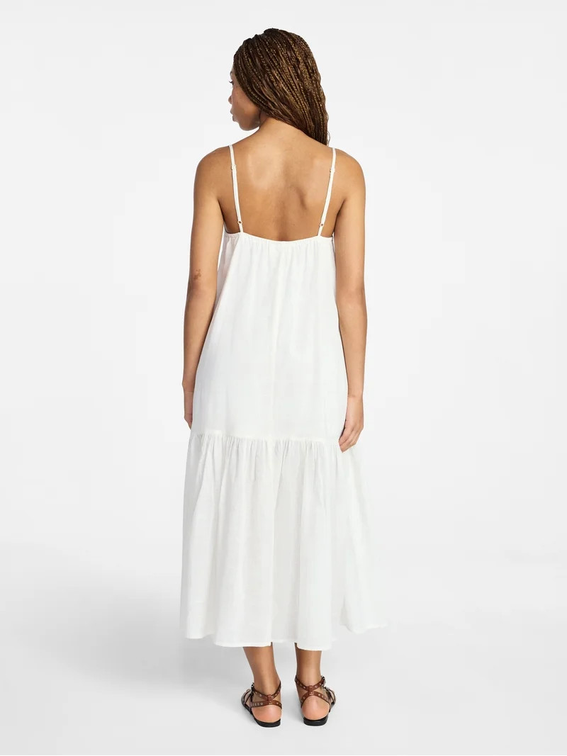 No Boundaries Eyelet Tiered Maxi Dress, Women's Sizes XXS-XXL | Walmart (US)