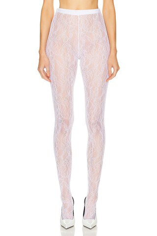 WARDROBE.NYC Lace Tights in Off White - White. Size XXS (also in L). | FWRD 