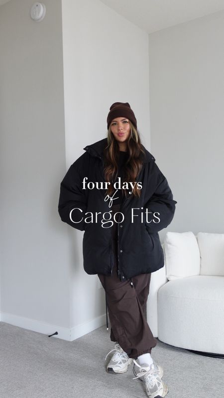 Cargo pants outfit 
Garage parachute pants 
Winter style
Size 8 fashion
Sneaker fashion
Beanie hat 

#LTKstyletip #LTKshoecrush #LTKmidsize