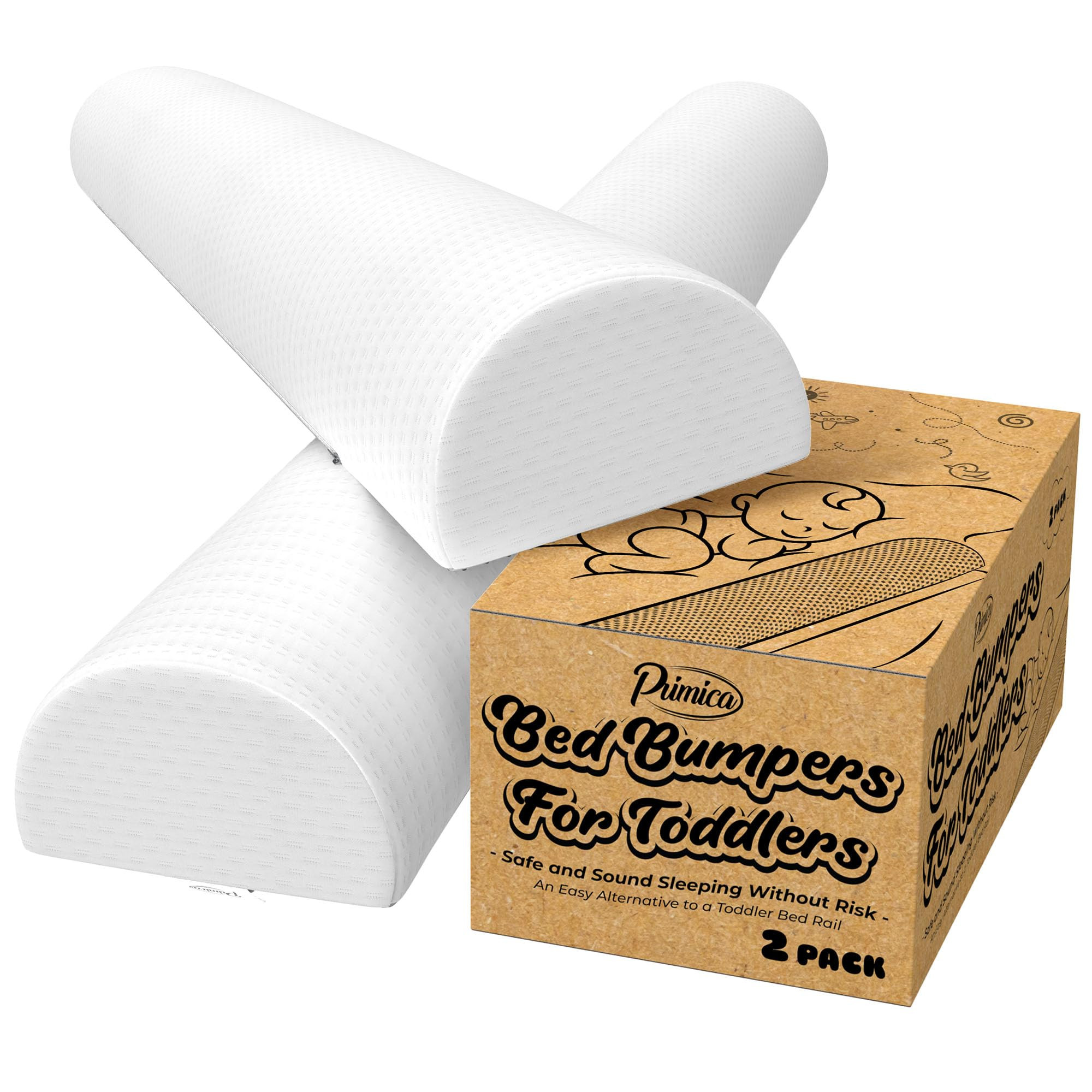 Primica Bed Bumpers for Toddlers - Set of 2 Hypoallergenic Foam Bed Rails for Queen, King, and Tw... | Amazon (US)