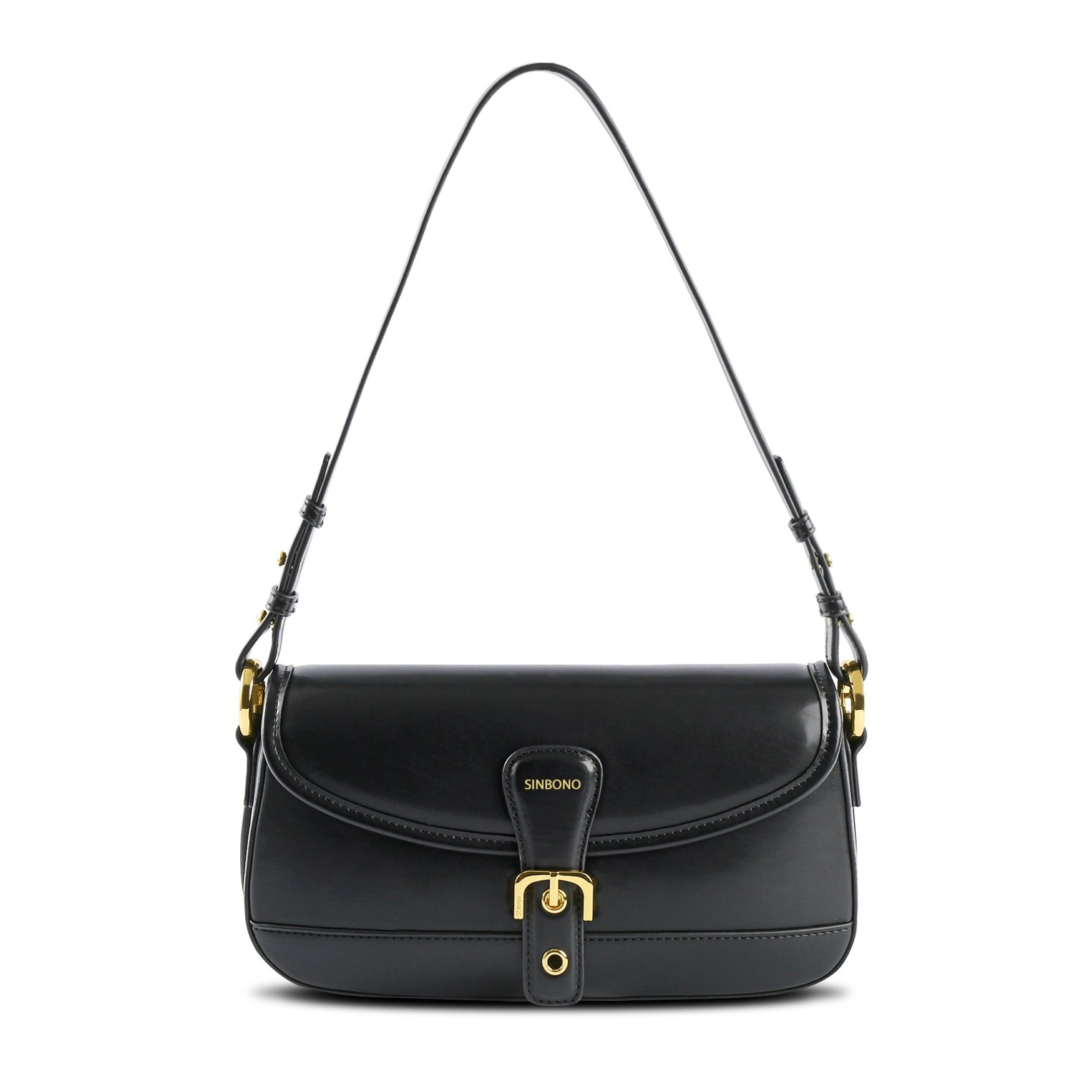 Fiona Shoulder Bag - Black Vegan Leather | SINBONO INC.