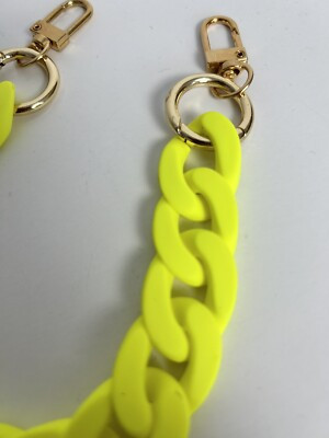 Neon yellow soft rubber coated chunky chain link strap/ charm | eBay CA