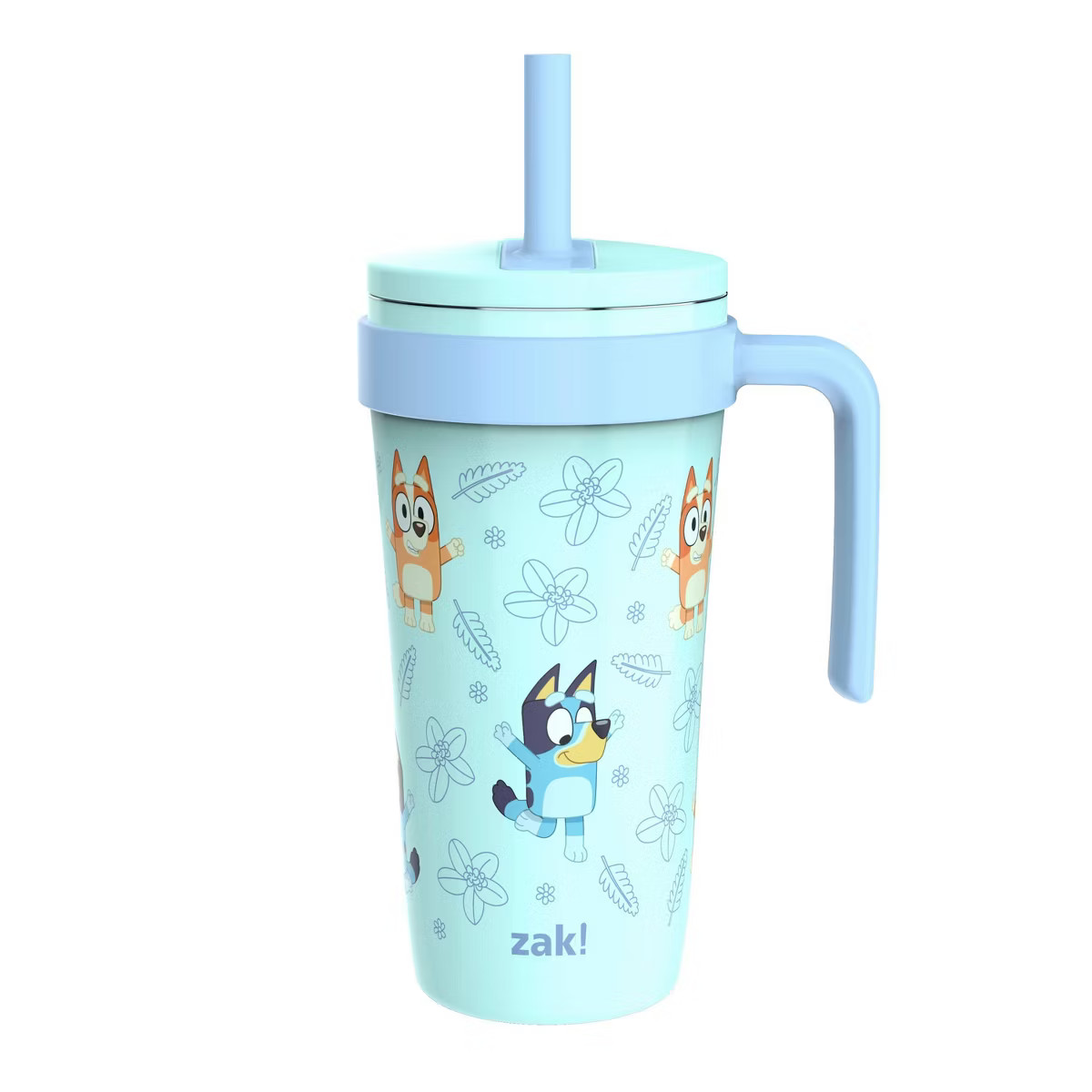 Zak Designs 18oz Bluey Stainless Steel Vacuum Fairway Straw Tumbler Blue | Target