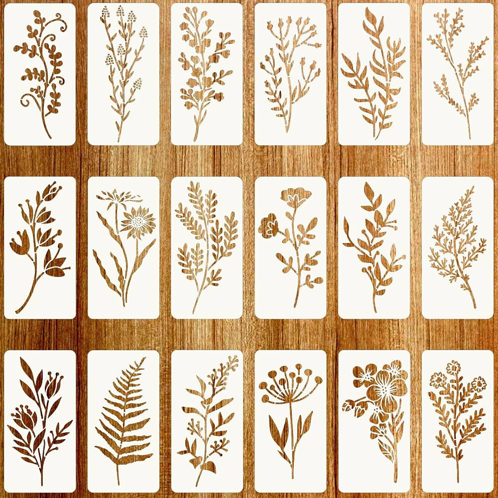Stencils for Painting on Wood, Reusable Flower Stencils Painting Crafts Templates Drawing Stencil... | Amazon (US)
