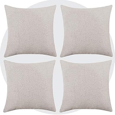 Deconovo Blank Pillow Covers Throw Cushion Cover Faux Linen Look Decorative Pillowcases for Sofa ... | Amazon (US)