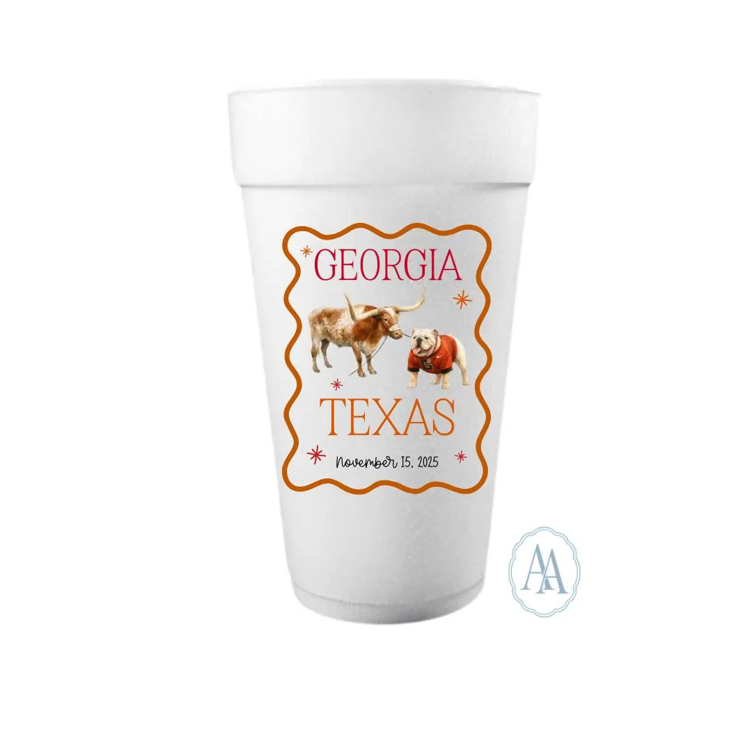 Custom Rival Football Game Styrofoam Cups | Personalized Game Day Cups, Rival School Cups, Texas ... | Etsy (US)