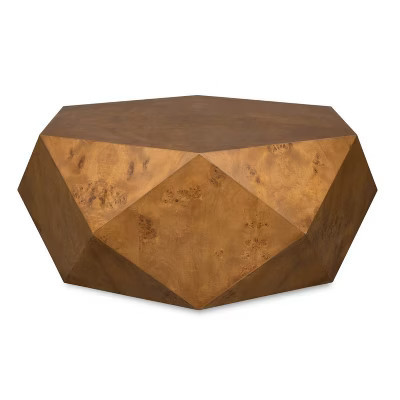 Uttermost Hughes Geometric Coffee Table – 40x37 Inch Mappa Burl Veneer with Java Wood Base in Sculptural Contemporary Design | Target