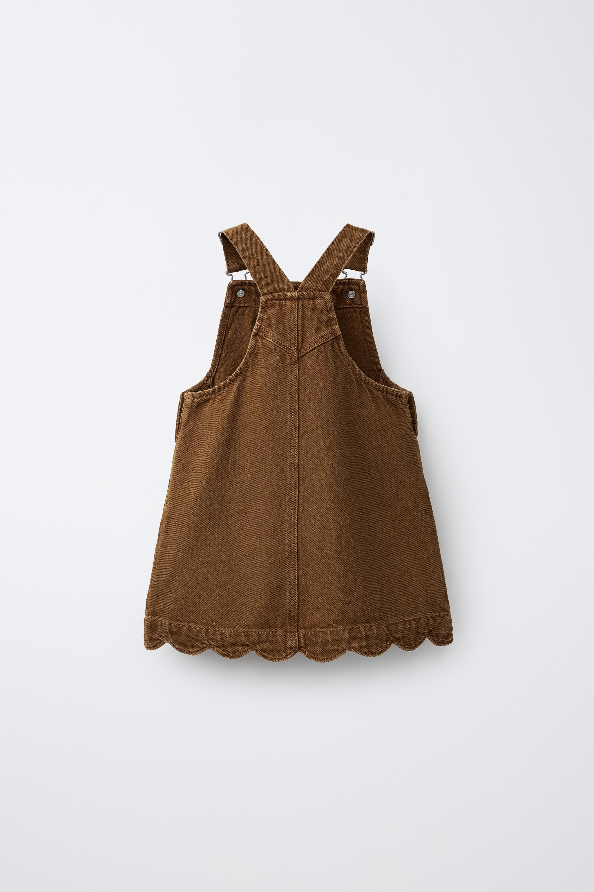EMBROIDERED FLORAL TWILL PINAFORE | Zara US