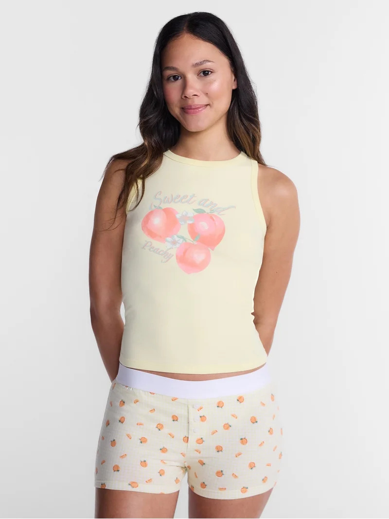 No Boundaries Sleepwear Ribbed Tank Top and Boxers Set from our Cloud Core Collection, 2 Piece, W... | Walmart (US)