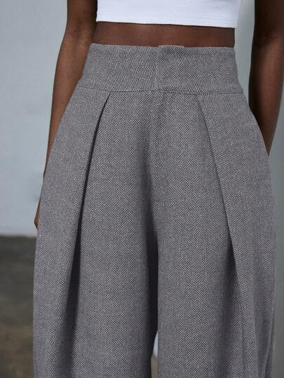 Aveloria Modichic New Stylish Design Casual Pleated Loose Wide-Leg Suit Pants, Versatile For Comm... | SHEIN