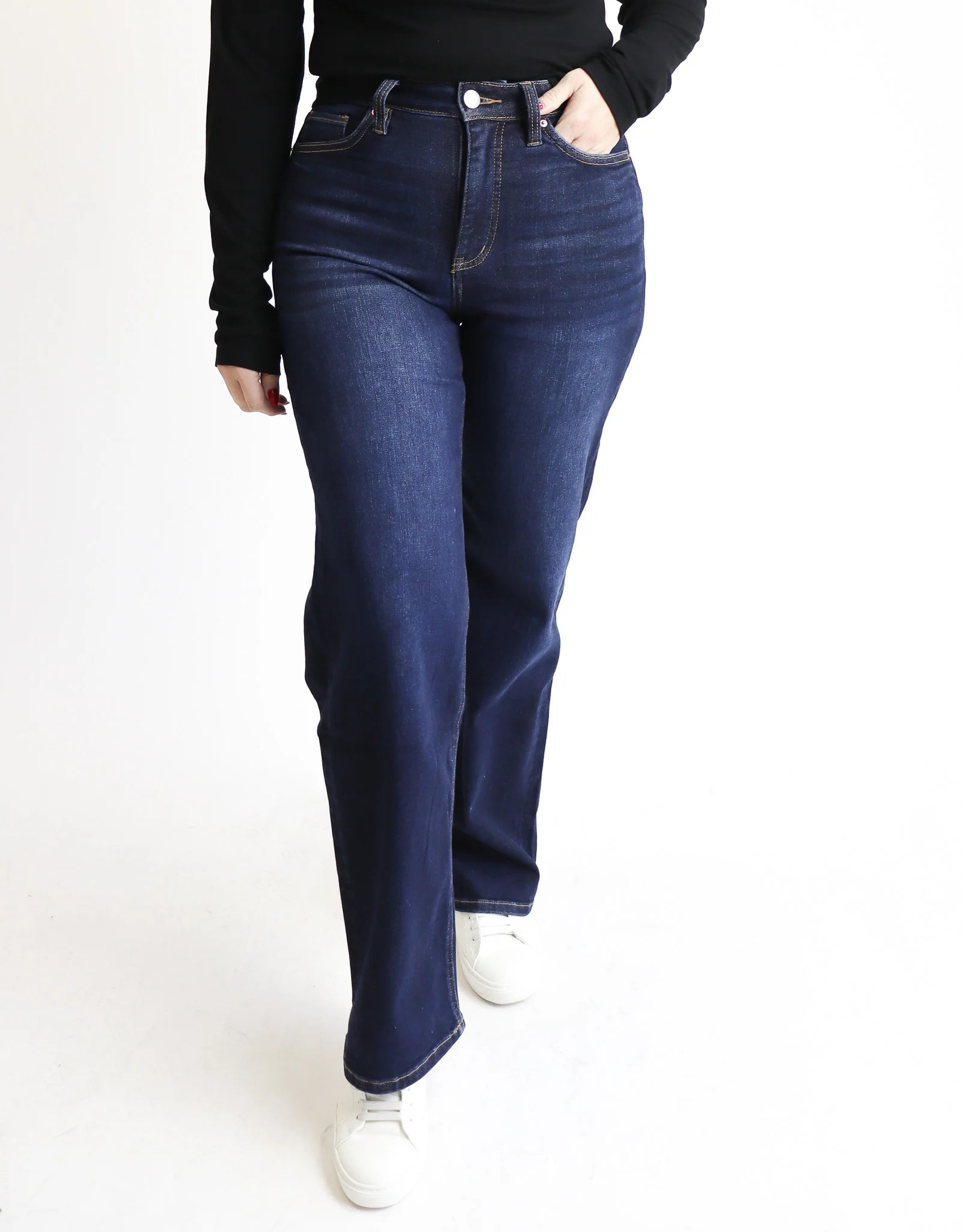 Tummy Control Wide Leg Jeans by RFM | Alexander Jane Boutique