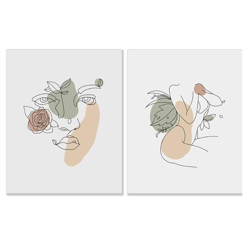 Single Line Woman Face Flowers Art Print Drawing Body Girl Face Floral Minimalist Art Modern Wall... | Amazon (US)