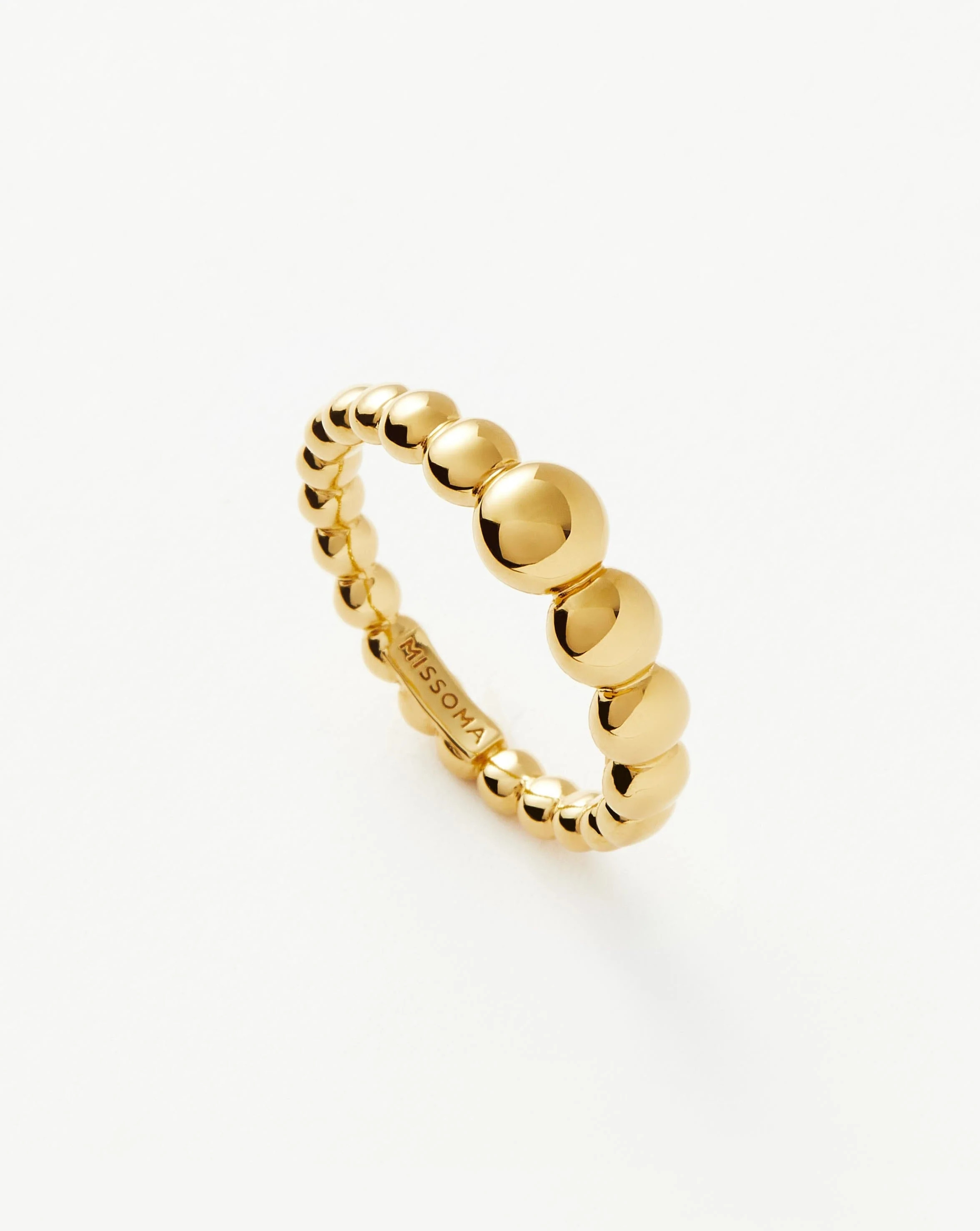 Beaded Stacking Ring | 18ct Gold Plated Vermeil Rings | Missoma US