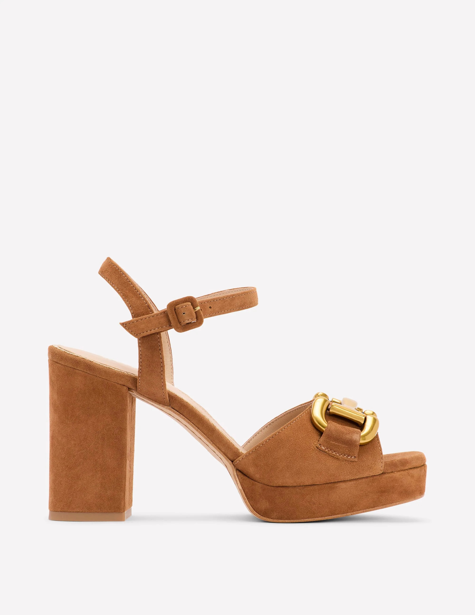 Snaffle Trim Platform Sandal-Tan | Boden (US)