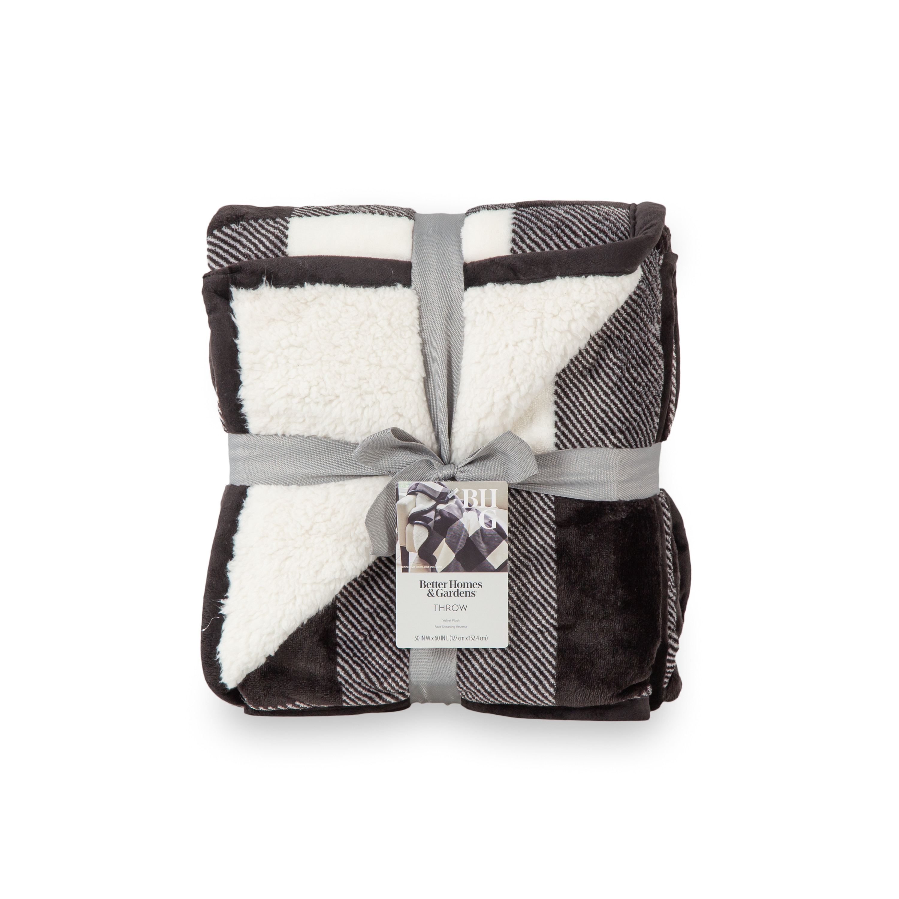 Better Homes & Gardens  Printed Reverse Faux  Shearling Adult Throw, 50” x 60”,  Black Buffal... | Walmart (US)