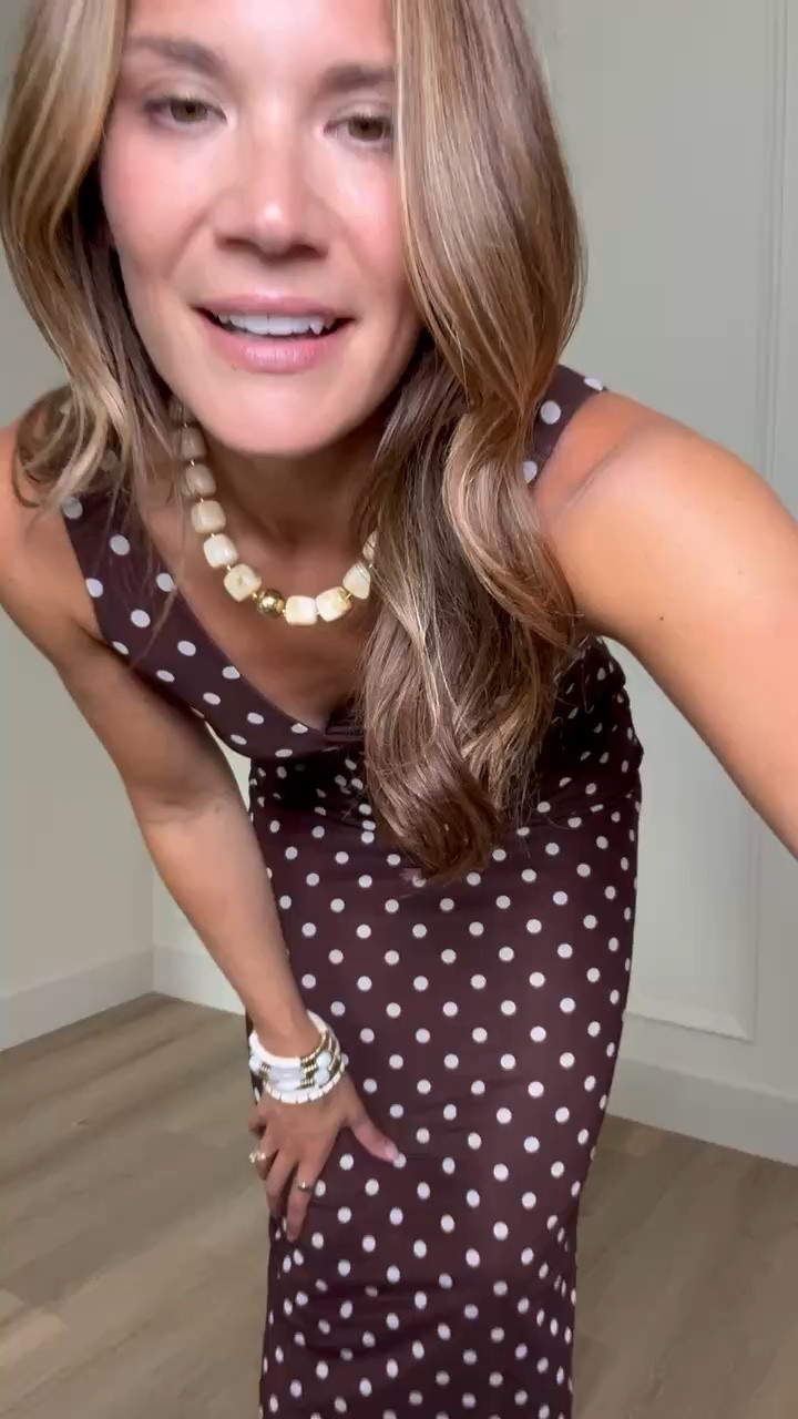 This chocolate brown polka dot midi dress is such an elegant take on a timeless print. The flattering silhouette and rich color make it perfect for weddings, date nights, fall events, or any occasion where you want to feel effortlessly put together.

Polka dot midi dress, brown midi dress, wedding guest dress, date night dress, elegant summer dress, fall transition outfit, timeless style, feminine dress, special occasion dress, flattering midi dress, classic fashion, tall girl fashion, tall friendly dress, StangandCo

#LTKootd #LTKSeasonal #LTKTall