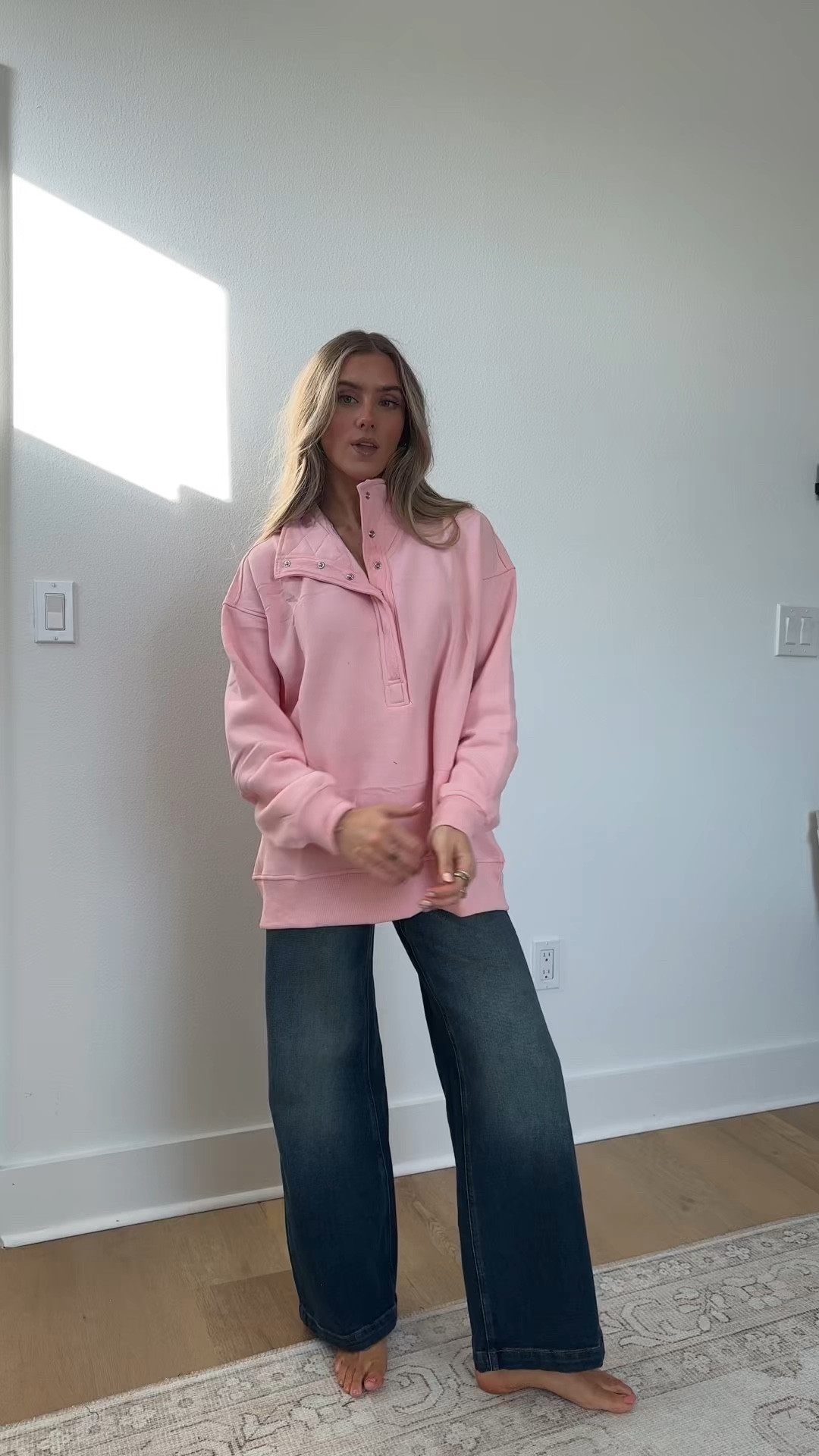 Gap high rise denim jeans size 24 or 00. A fitted waist on top of our signature wide leg.

Fit: Fitted in the waist & hips with a full-length, relaxed wide leg. This jean has a loose fit – size down for a slimmer fit.
Fabric: 99% Regenerative Cotton, 1% Stretch. ​
Stretch: Low Stretch Jeans. Our most comfortable authentic denim. Holds you in at the hips & waist but feels easy everywhere else.
Rise: High Rise Jeans.
Look: A semi-fitted five-pocket jean in a vintage dark tint.
Details: Zip fly & five-pocket styling.
Responsibly Made: This pair of jeans is part of our water-saving Washwell program. Compared with conventional wash methods, Washwell uses at least 20% less water.
More Sustainable Cotton: Made with 99% regenerative cotton which is grown using holistic agricultural practices that improve soil health, climate resilience, water retention, and local biodiversity.

#LTKootd #LTKWorkwear #LTKSaleAlert