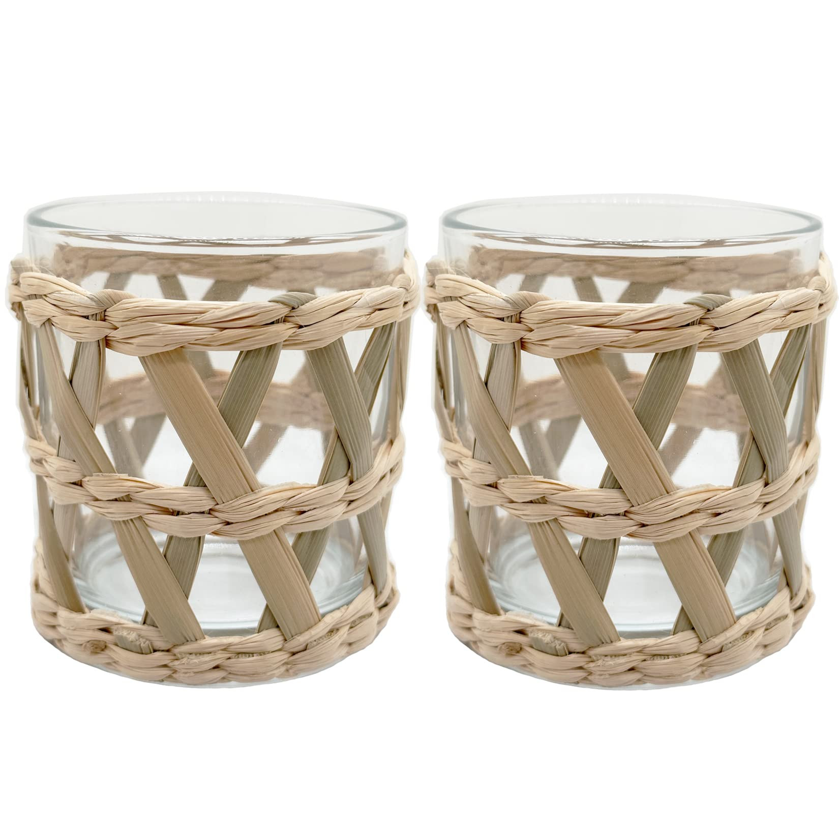 Rattan Woven Tea Light Candle Holder Set of 2 - Natural Seagrass Hand Woven Votive Tealight Candl... | Amazon (CA)