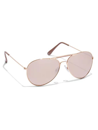 Rose Gold Aviator Sunglasses | New York & Company