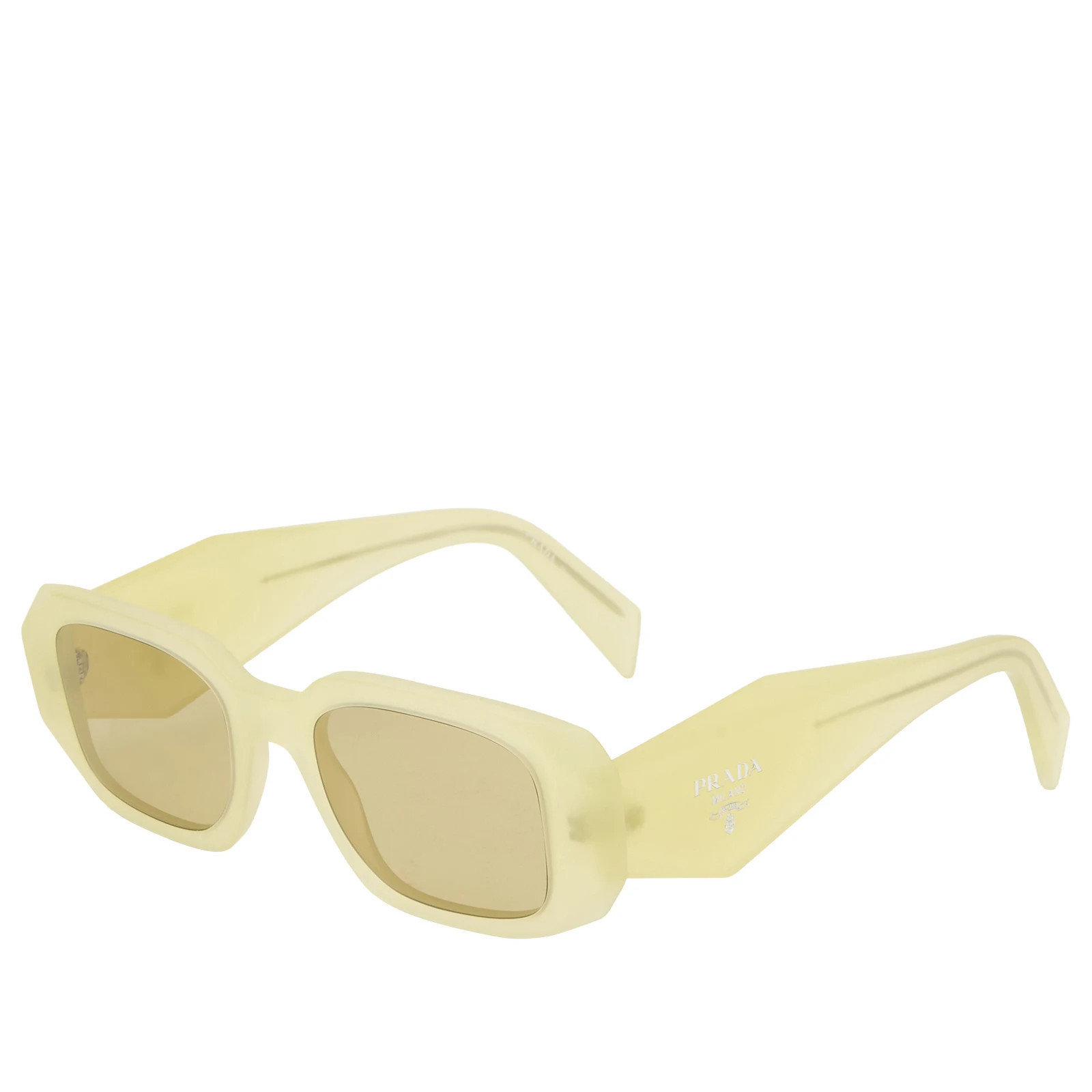 Prada Eyewear Women's 17WS Sunglasses in Frosted Vanilla/Yellow | END. Clothing