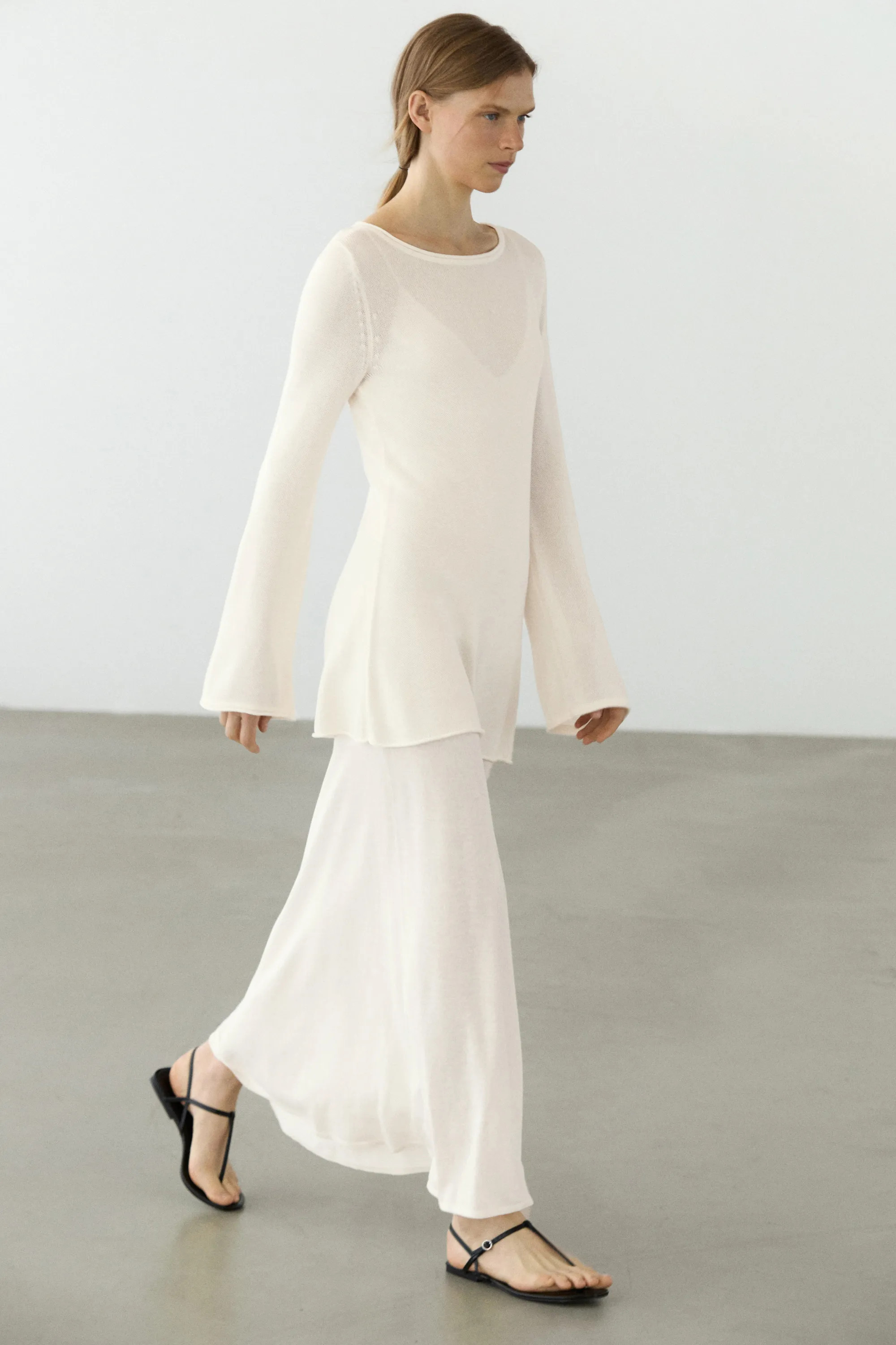 DOUBLE-LAYER KNIT DRESS WITH LONG SLEEVES | Massimo Dutti UK