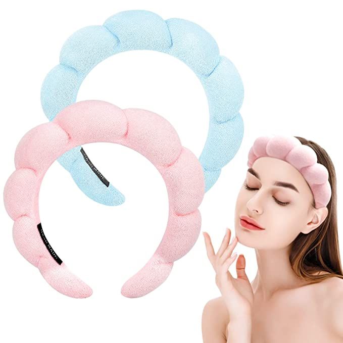 Zkptops Spa Headband for Washing Face Sponge Makeup Skincare Headband Bubble Hairband for Women G... | Amazon (US)