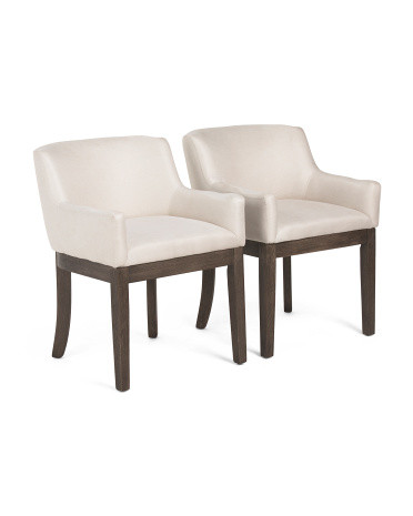 2pk 22x29.5 Linen Leo Dining Chairs With Reclaimed Wood Legs | TJ Maxx
