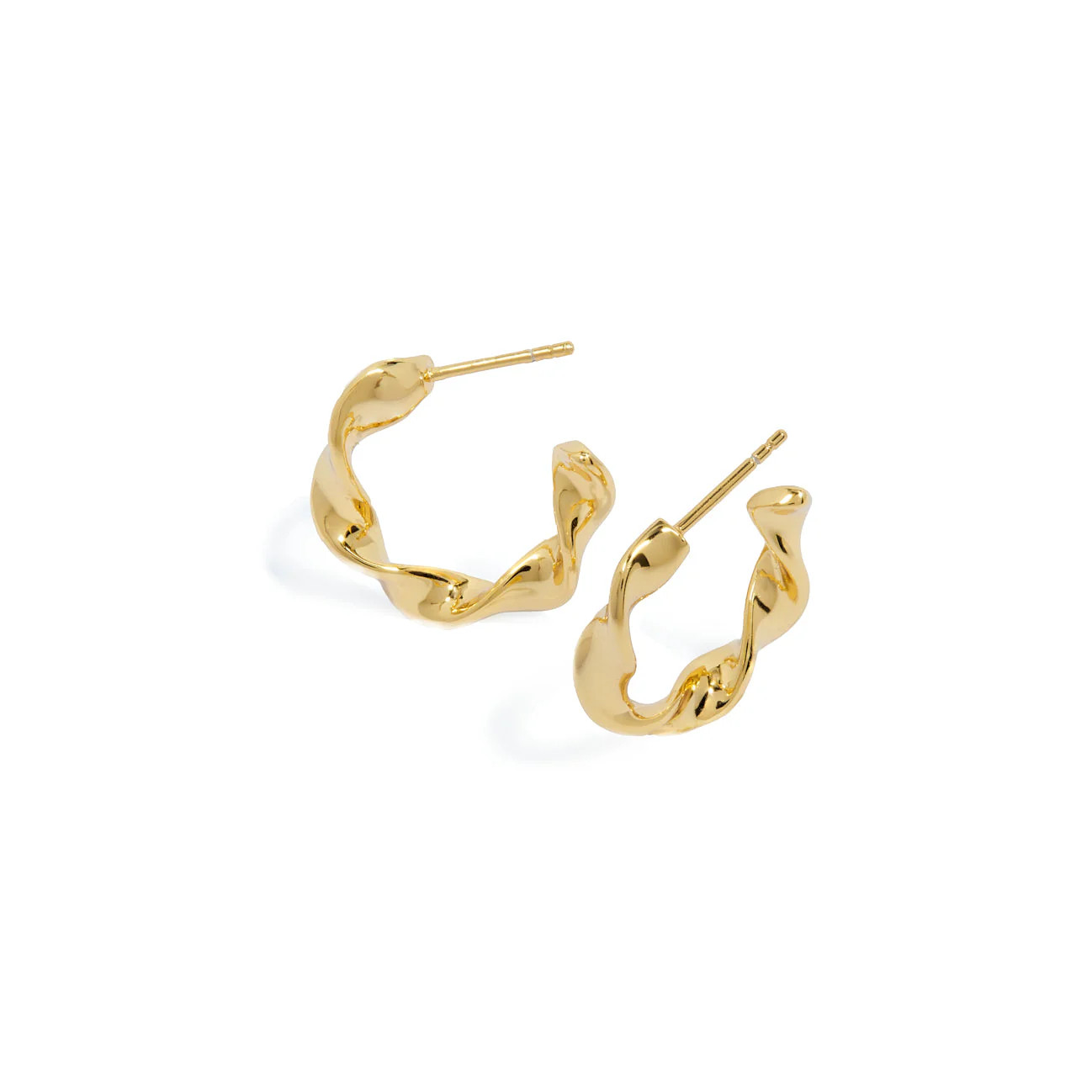 Sterling Silver Twisted Hoops (Gold) | Abbott Lyon
