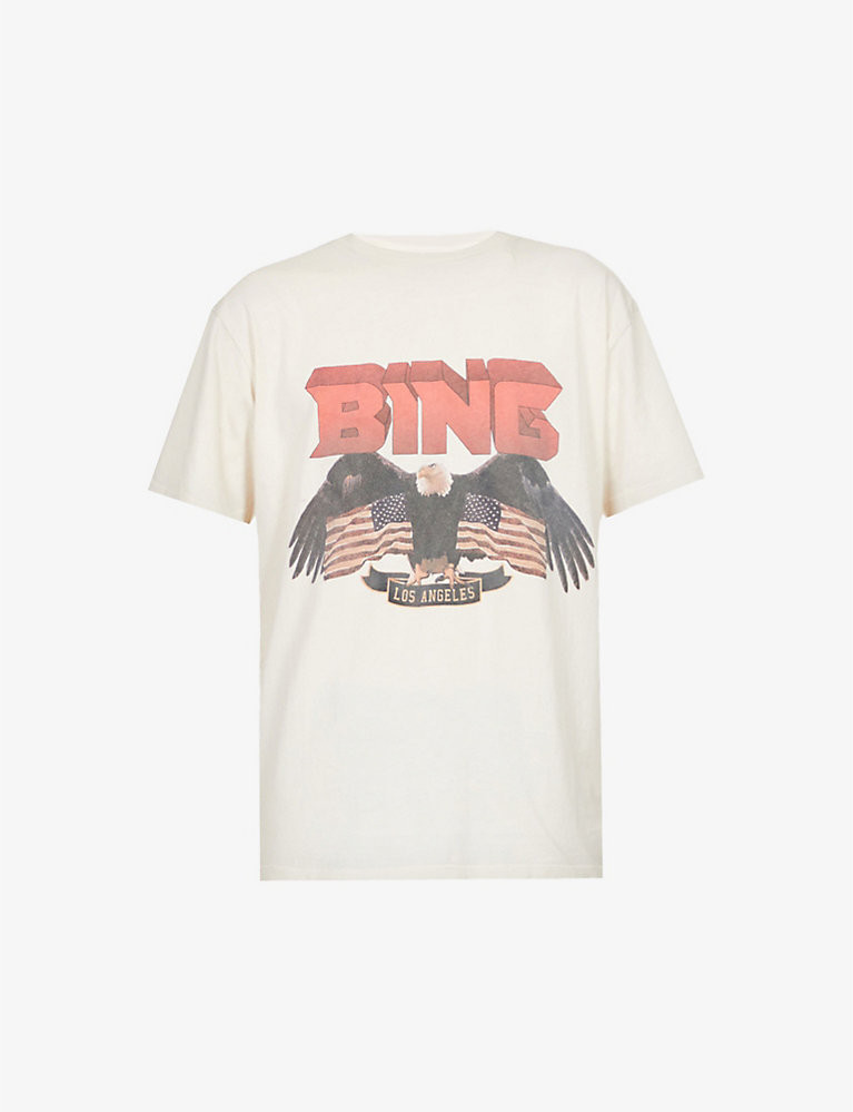 ANINE BING Logo-graphic organic-cotton T-shirt | Selfridges