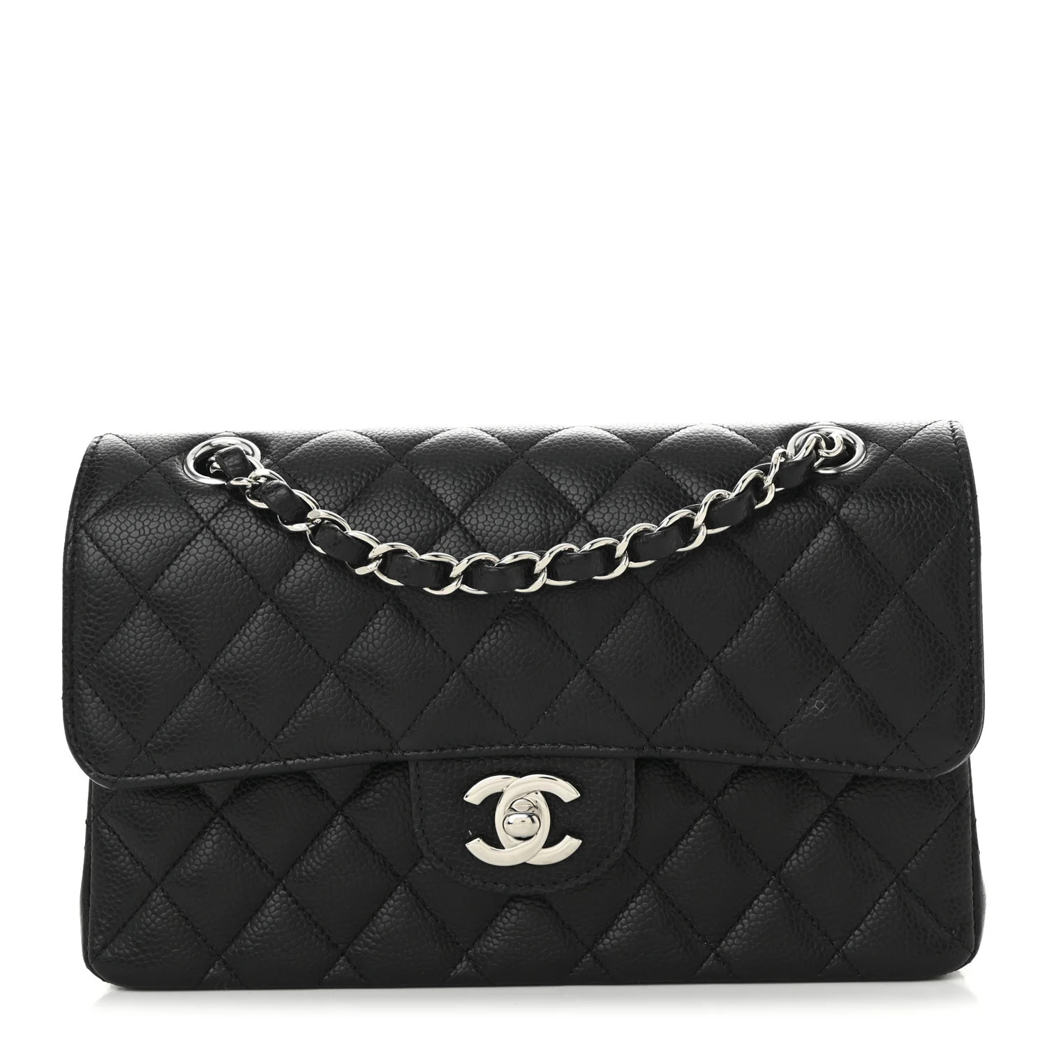Caviar Quilted Small Double Flap Black | FASHIONPHILE (US)